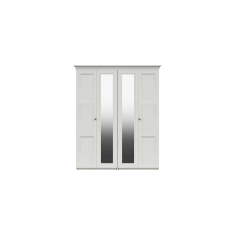 Adnan 4 Door Manufactured Wood Wardrobe, White