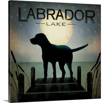 " Moonrise Black Dog - Labrador Lake " by Ryan Fowler