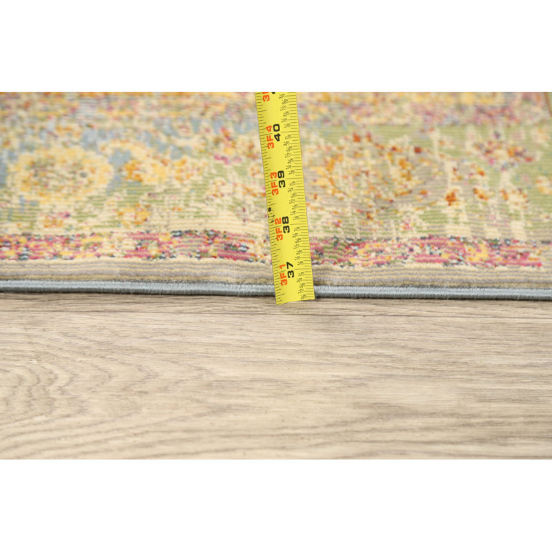 Tapis de zone brun floral Geise, Tapis de couloir 2 pi 6 po x 10 pi 0 po