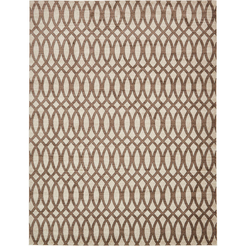 Tapis contemporain couleur café Emigdio, Rectangle 10 pi x 13 pi