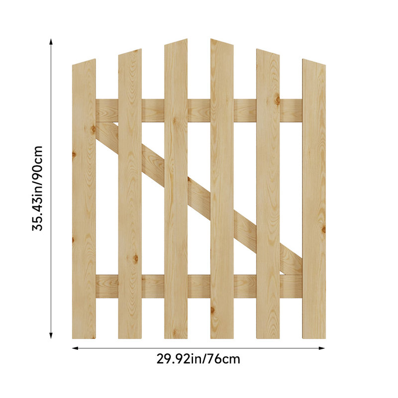 Wood Gate, 90cm H x 76cm W x 3cm D, Brown