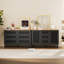 Commode double 6 tiroirs avec grille rayée