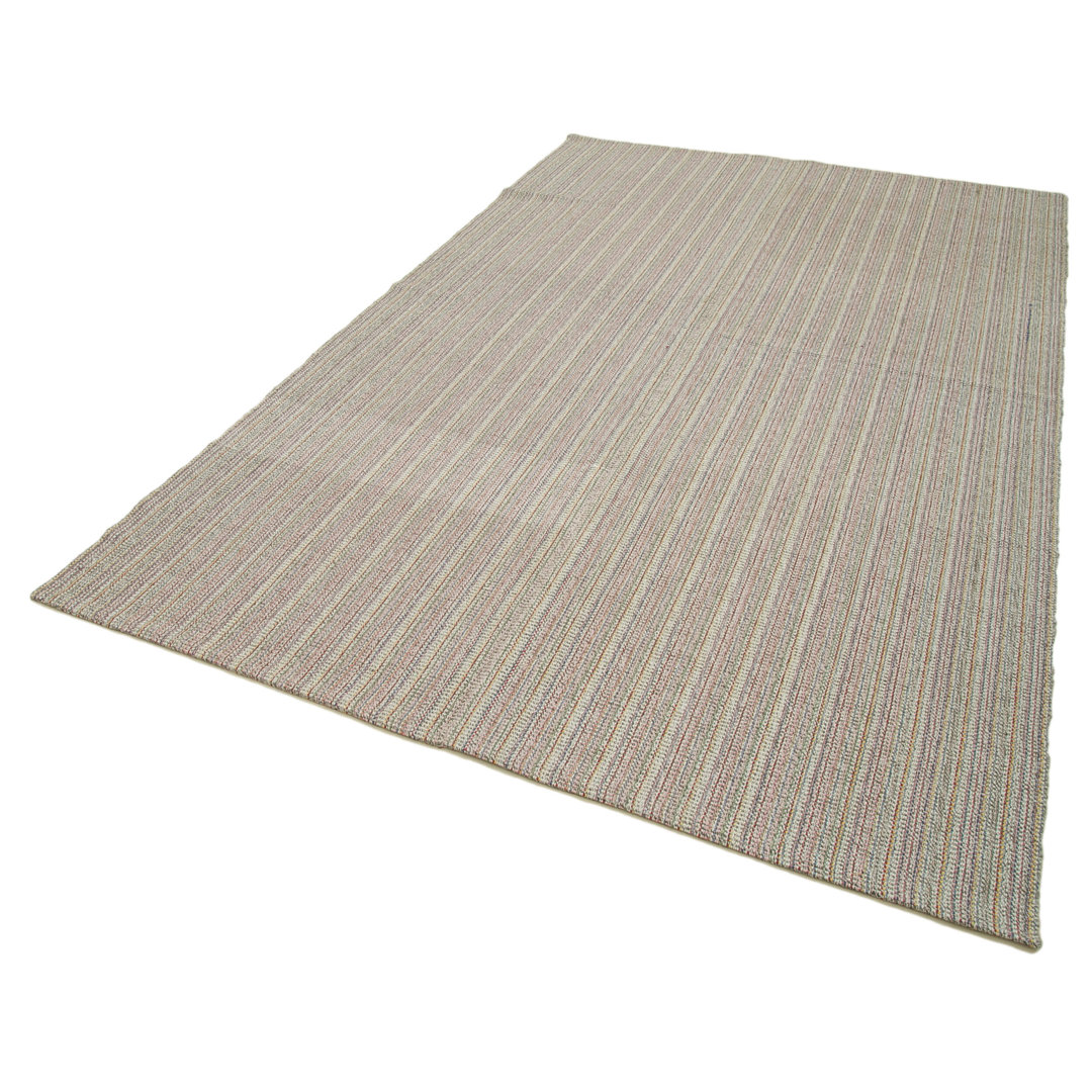 Vintage Flatweave White Vintage Wool Handmade Area Rug