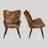 High Back Accent Chair, Upholstered Reading Wing Back Side Chairs, Arm Chairs For Bedroom, Living Room, Brown And Black