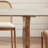 Matte rock plate semi-oval dining table set