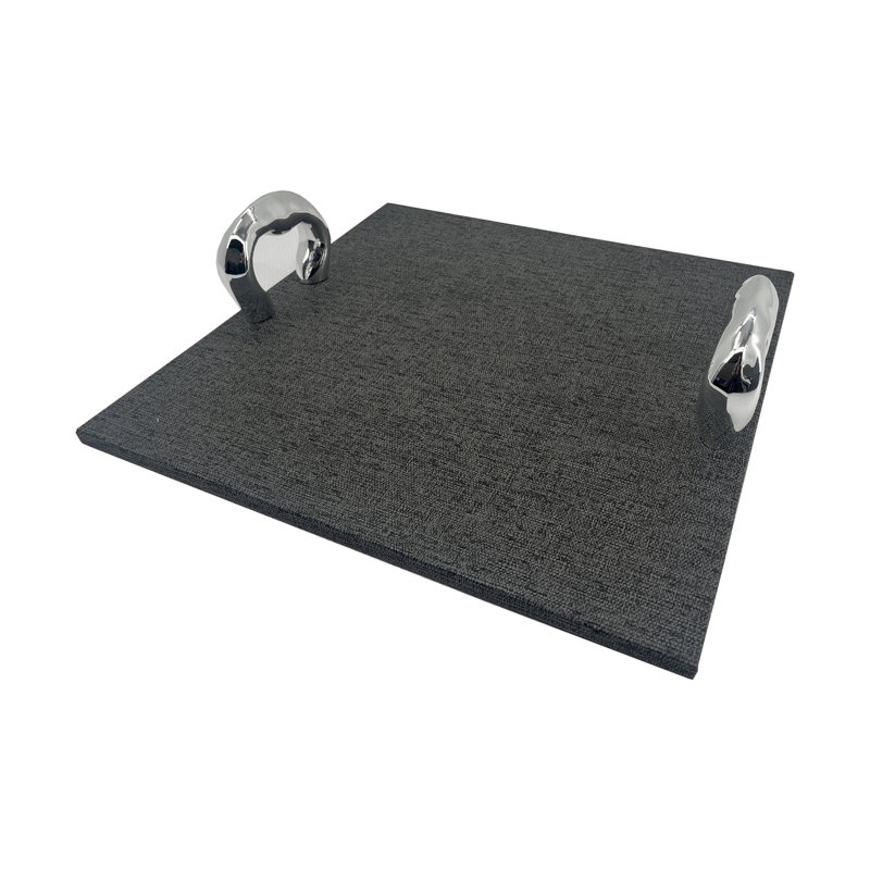 Stunning Silver Modern Handle Tray, Large