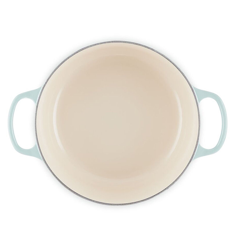 Le Creuset Signature Enameled Cast Iron Round Dutch Oven with Lid, Sea Salt, 9 quarts