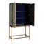 Armoire, art déco, motif chagrin, pieds en laiton, gris