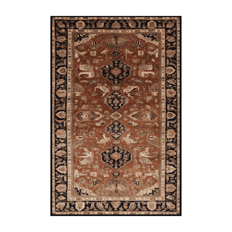 Tapis brun lavable à la machine, Rectangle 4pi x 6 pi