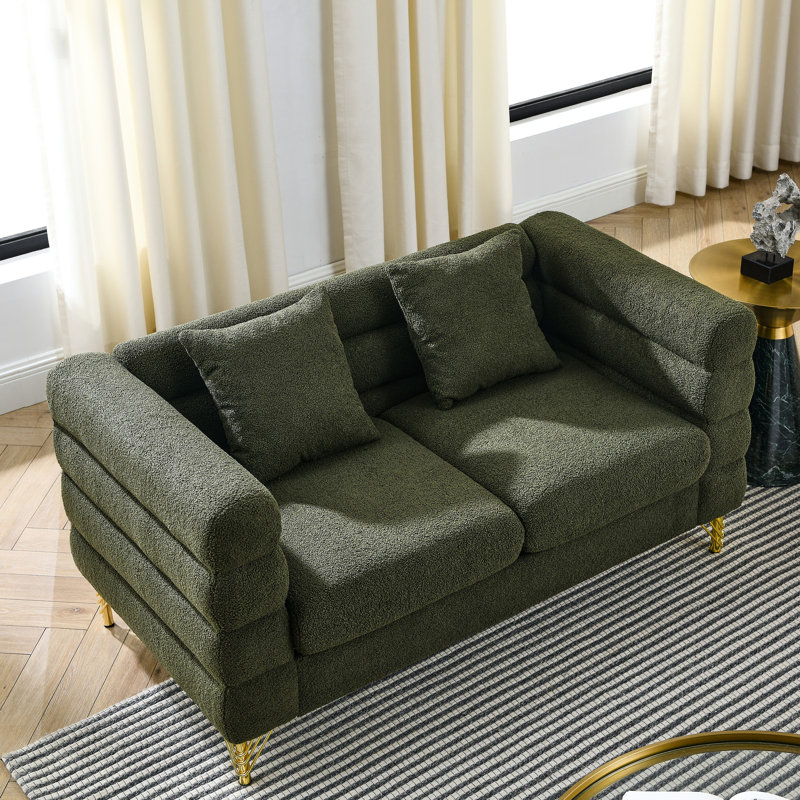 Ensemble de salon modulaire de 60 pouces, 2 coussins, forme moderne, siège confortable et soutien