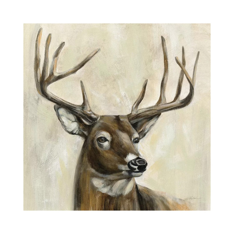 Bronze Deer by Silvia Vassileva - Wrapped Canvas Gallery-Wrapped Canvas Giclée, 66.04 cm H x 66.04 cm W x 3.175 cm D