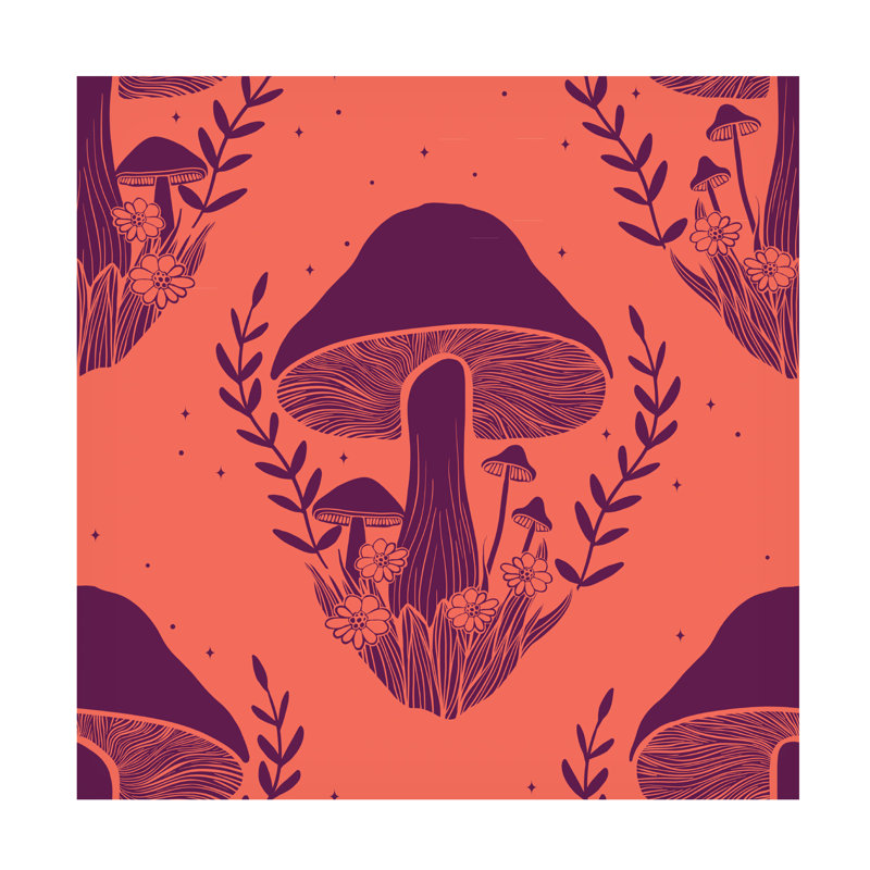 Art sur toile orange, Rachel Hallquist, H 18 po x l 18 po
