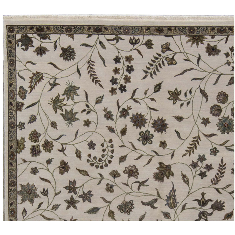 Tapis beige noué à la main de haute qualité