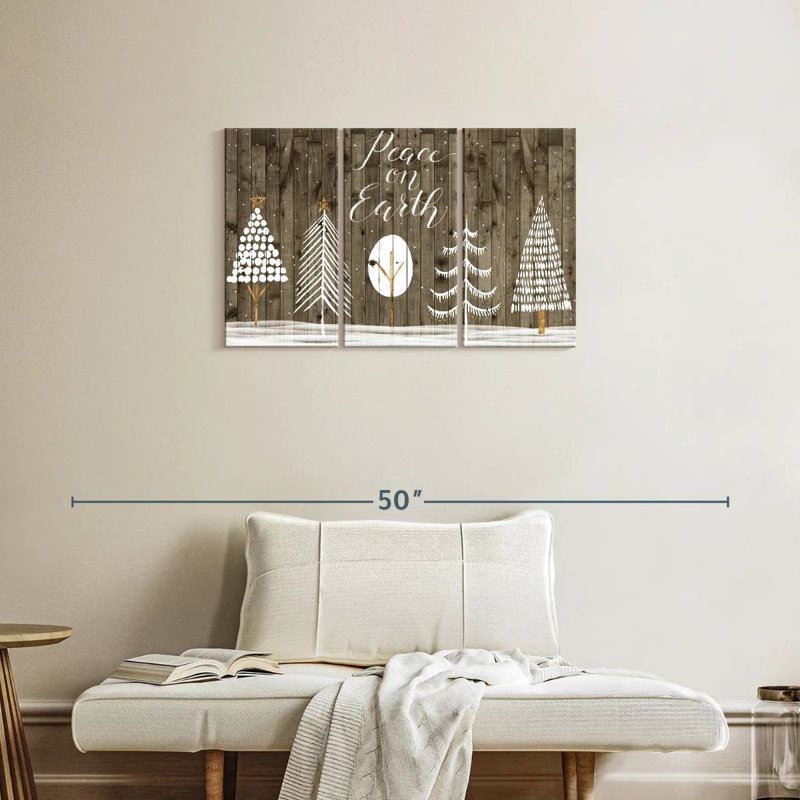 Lelend Wooded White Christmas Collection A, H 20 po x l 33 po