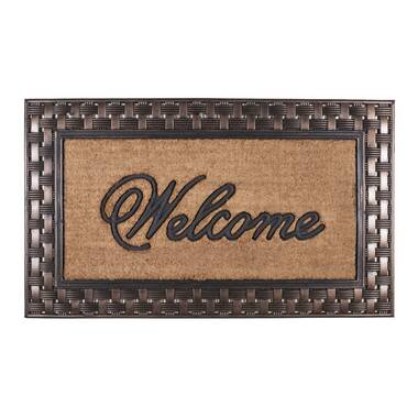 Northlight Gold and Natural Coir Rectangular Welcome Doormat 23