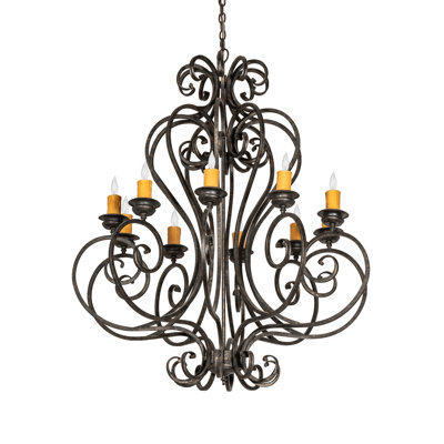 Lustre classique à 10 lumières de style bougie Bisceglia