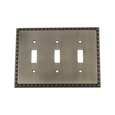 Egg and Dart 3-Gang Toggle Light Switch Wall Plate