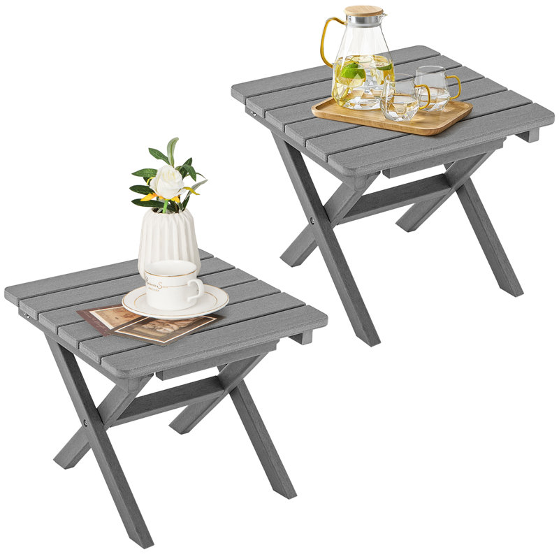 Table d'appoint pliante Alsha, Gris, Gris
