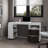 Loris Extendable Desk with Two Drawers, Open Shelves, and Sliding Mechanism