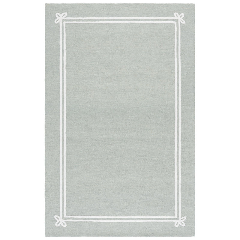 Laine touffetée à la main Martha Stewart; Tapis intérieur / extérieur en coton de couleur unie, Rectangle de 5 pi x 8 pi