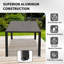 Outdoor Dining Table, Square Slatted Metal Patio Table With Umbrella Hole, Modern Table