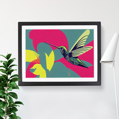 Unforgettable Modern Hummingbird Abstract - Framed Print