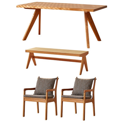 Ensemble de table en bois de cerisier Simple Creative