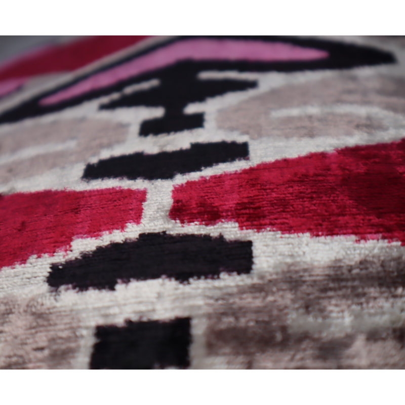 Velvet Rectangular Pillow Cover & Insert, Red Geometric Shapes