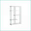 Bookshelf 5 Tier 60”h Modern | Glossy White Laminate Clear Tempered Glass | White MDF