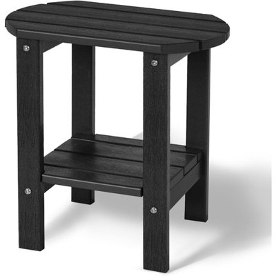 Oval Outdoor Table with 2-Tier Storage