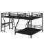 Lit superposé fonctionnel en forme de L simple au-dessus de double avec bureau mezzanine attaché 2 échelles