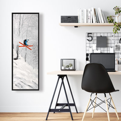 Man Skiing In Steep Offpiste Terrain Print On Canvas