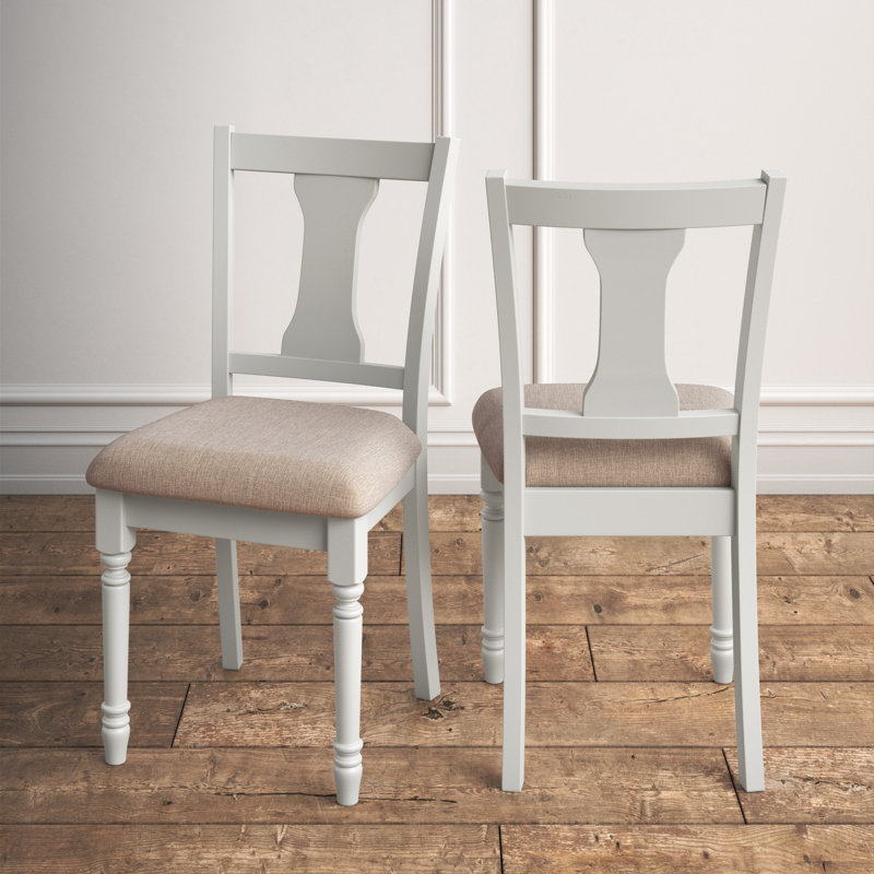 Chaise d'appoint rembourrée avec dossier à lattes et pieds tournés Ivor, Blanc