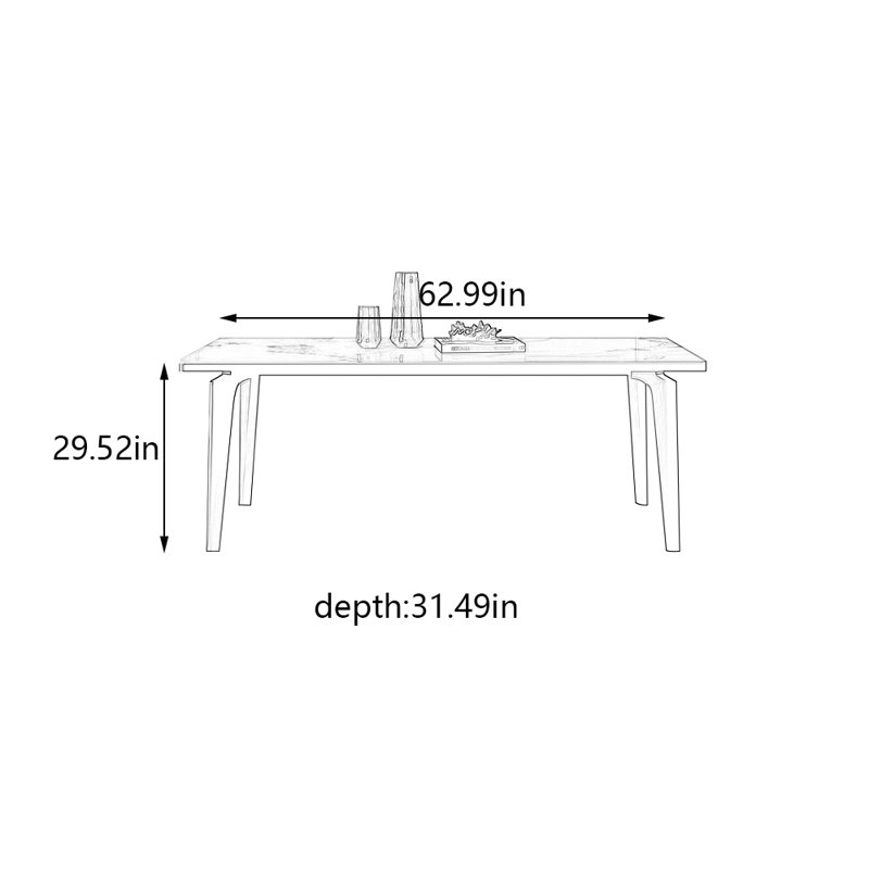 Noeh, H 29,52 po x L 62,99 po x l 31,49 po