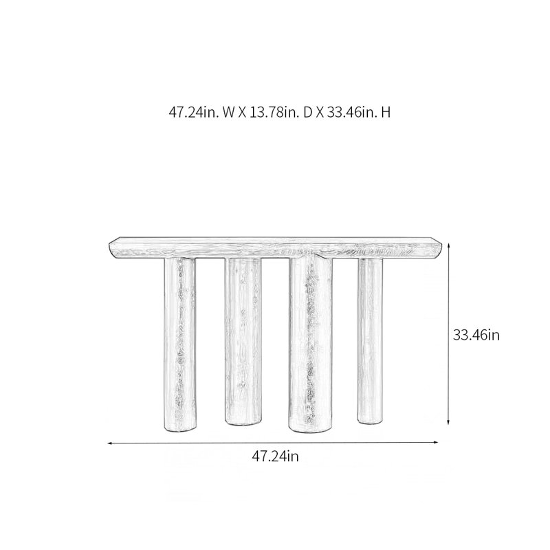 Modern Minimalist Console Table, 33.46" H x 47.24" W x 13.78" D
