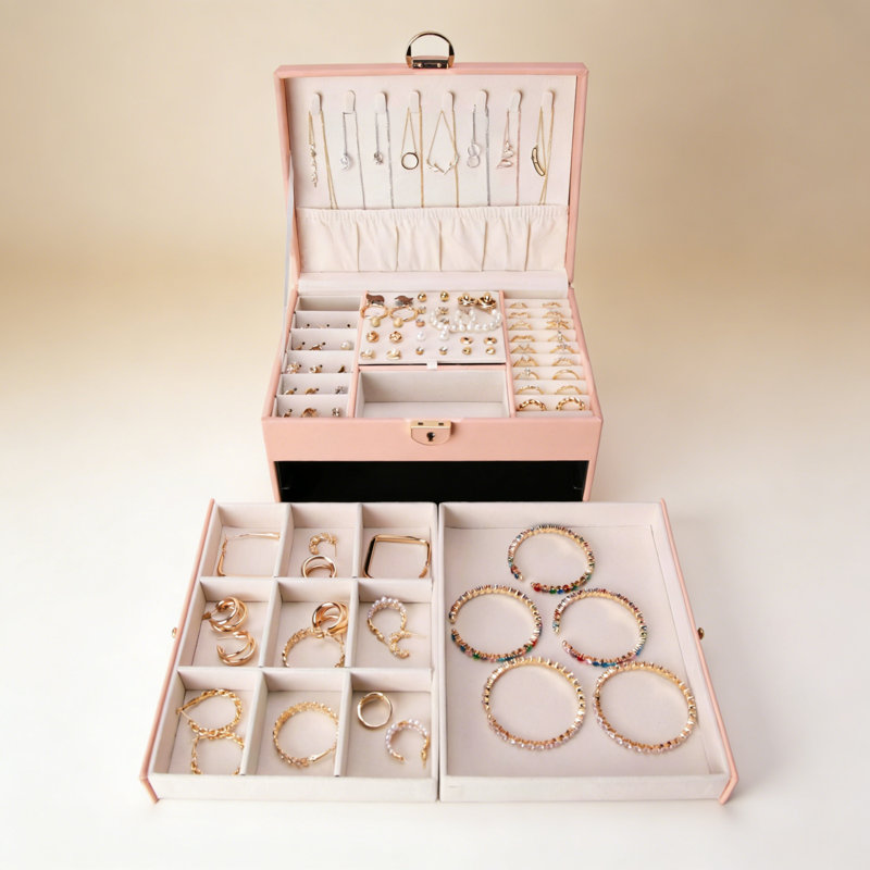 Leather, Fabric Jewellery Box +