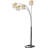 4-Square Shade Crystal Arch Floor Lamp - Metal Base with Gold Accents, Adjustable Curved Arms, 3-Way Switch, UL/cUL Listed (40w Type B Bulbs Not Included)-2118600133