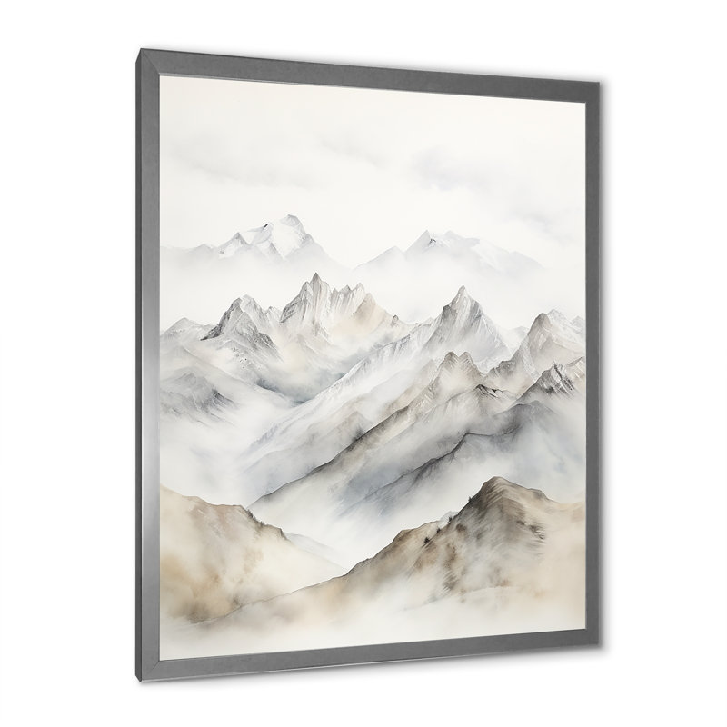 Mountain Silent Beauty IV, H 32 po x l 16 po x P 1 po, Cadre simple argenté