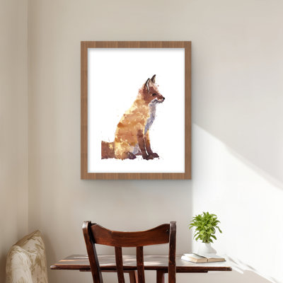 «Red Fox», reproduction encadrée avec passe-partout | Décoration intérieure
