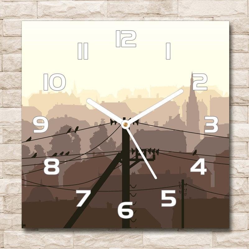 Joshua-Lewis Glass Wall Clock, White