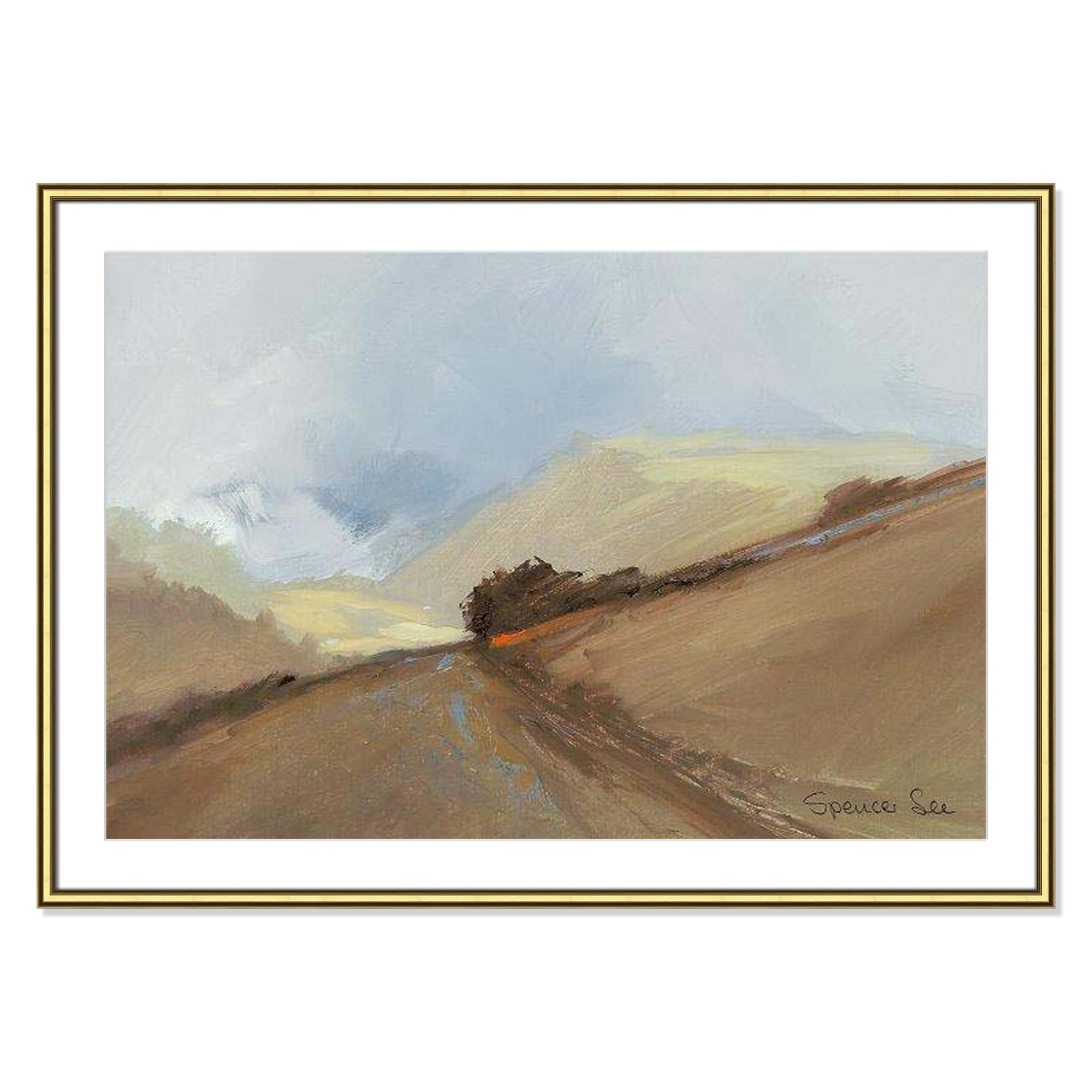 Heaven And Earth II by Spencer Lee, 30.75" H x 42.75" W x 0.75" D, Gold Framed