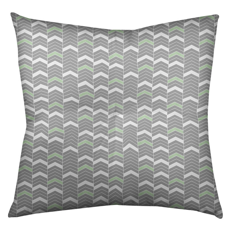 Rhonda Cheval Chevron Reversible Throw Pillow, 30" x 30", Green Accent