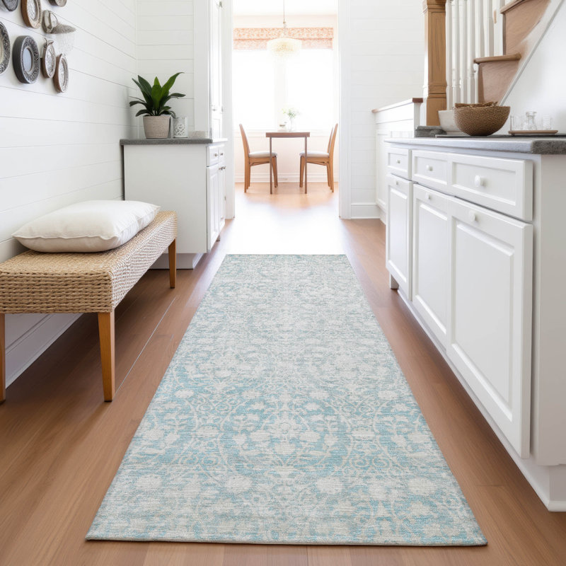 Premium Machine Washable Glanton AMF1231 Damask Rug, Runner 2'3" x 7'6"