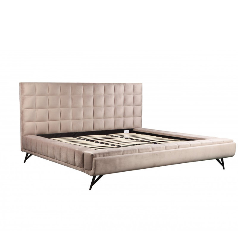 Très grand lit plateforme, beige, Très grand, Beige