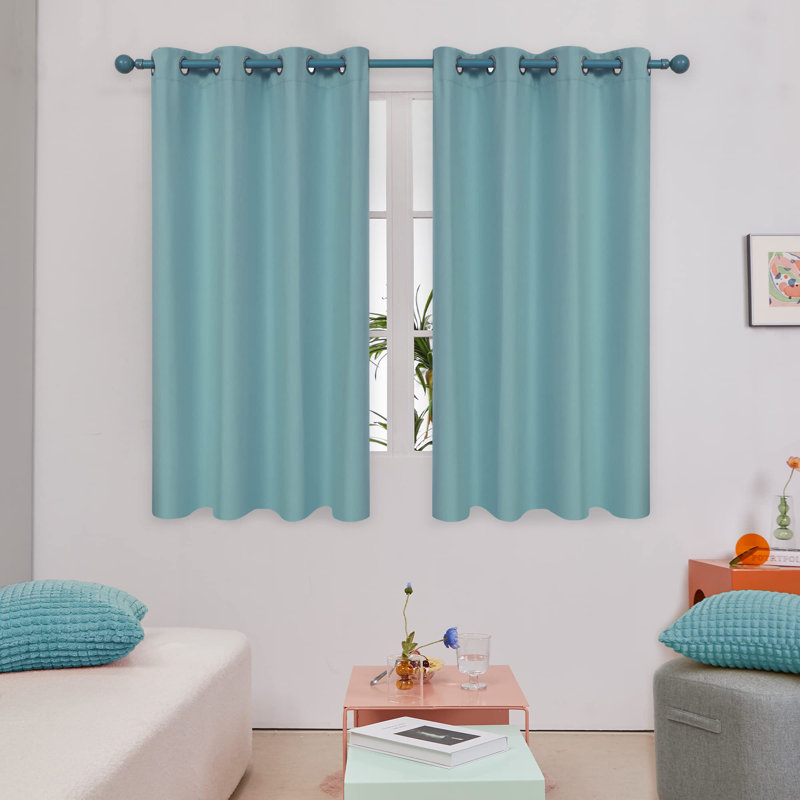 Makua Room Darkening Curtain Pair, 52" W x 45" L, Sky Blue