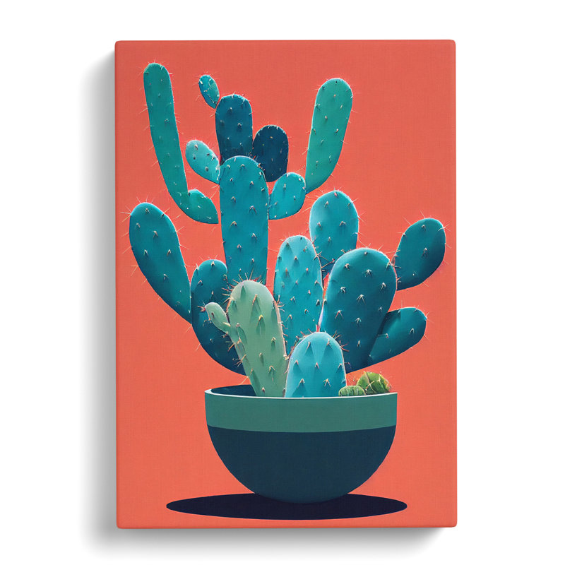 Cactus Cacti Contemporary - Wrapped Canvas, 76cm H x 50cm W x 3cm D