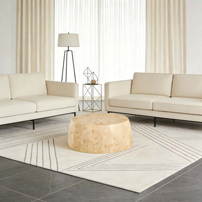 Table basse moderne et industrielle avec un design à deux niveaux