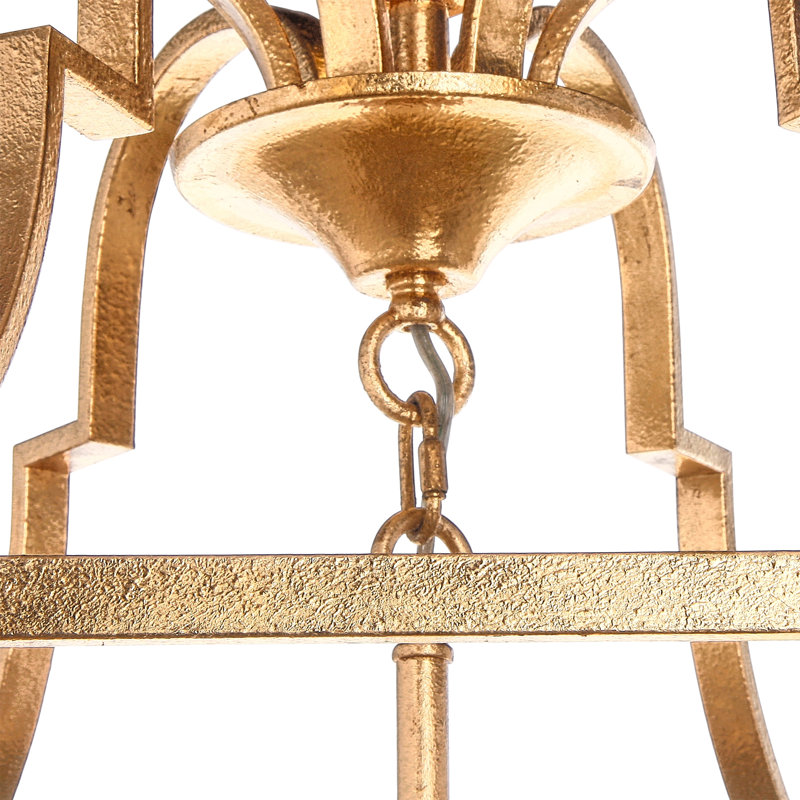 Lustre géométrique à 6 lumières Gomez, Feuille d’or