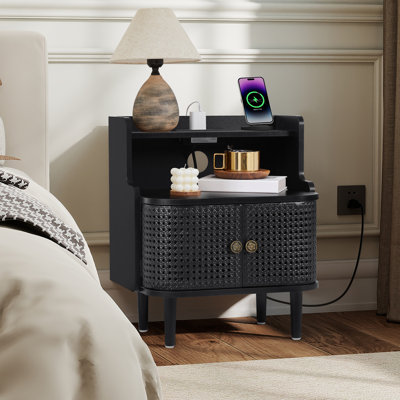 End Table With Storage And Charging Station