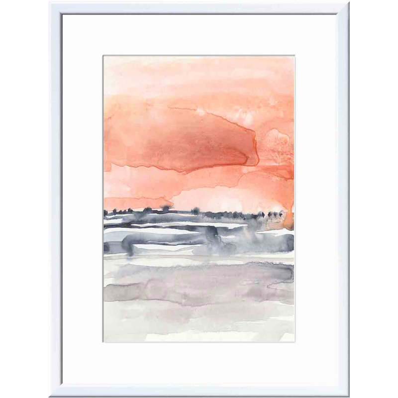 Coral Sky II par Jennifer Goldberger - peinture encadrée, H 36 po x l 36 po, Naturel